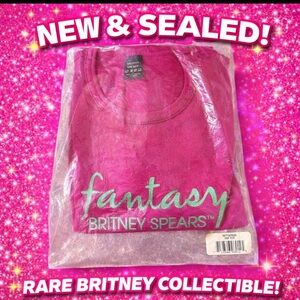NEW Sealed Britney Spears Fantasy Promo T-Shirt Pink One Size 100% Cotton Rare